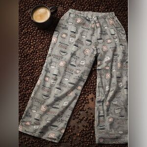 Coffee Print Pajama Pants Size Small